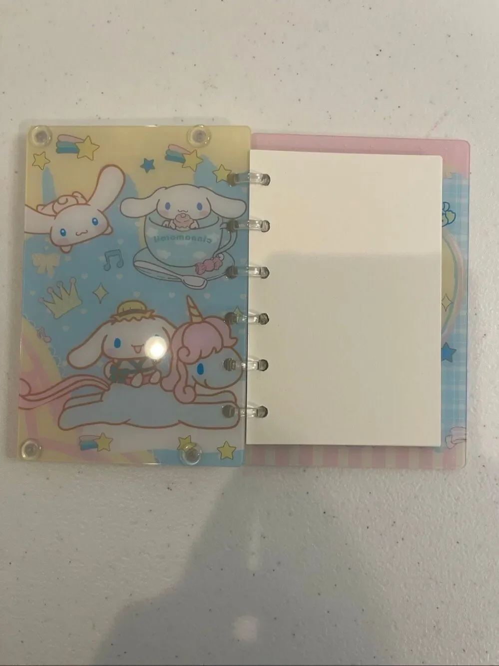 Cinnamoroll Acrylic Shaker Notebook and pen